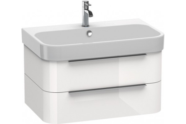 Тумба для комплекта Duravit Happy D.2 H2636502222 подвесная, белая глянцевая, с ящиками, с доводчиками