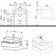 Тумба для комплекта Duravit Happy D.2 H2636502222 подвесная, белая глянцевая, с ящиками, с доводчиками