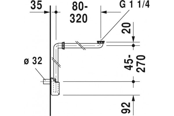 Сифон для раковины Duravit 005076 00 00 белый