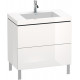 Тумба с раковиной Duravit L-Cube 80, напольная, глянцевая белая, с ящиками, с доводчиками