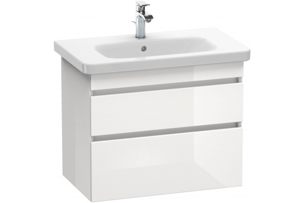 Тумба с раковиной Duravit DuraStyle 80, подвесная, белая глянцевая, с ящиками, с доводчиками
