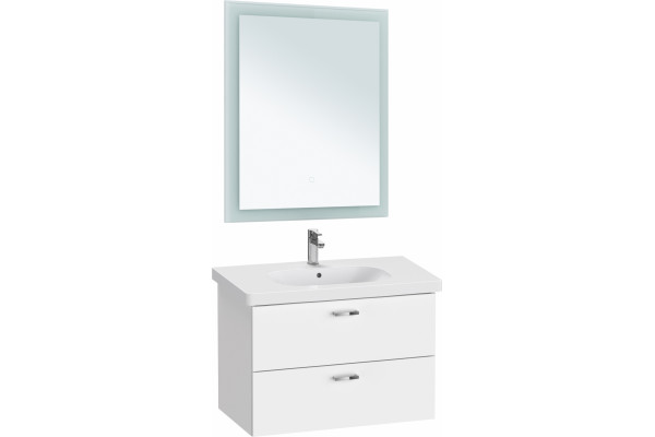 Тумба с раковиной Duravit XBase 80 белая, подвесная, с ящиками