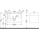 Тумба с раковиной Duravit XBase 100 графит, подвесная, с ящиками