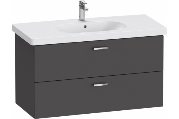 Тумба с раковиной Duravit XBase 100 графит, подвесная, с ящиками