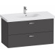 Тумба с раковиной Duravit XBase 100 графит, подвесная, с ящиками