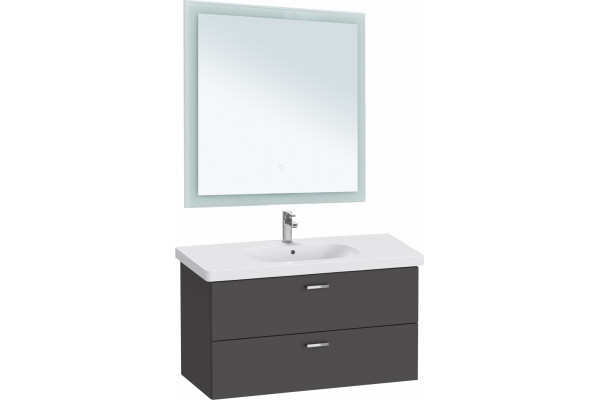 Тумба с раковиной Duravit XBase 100 графит, подвесная, с ящиками