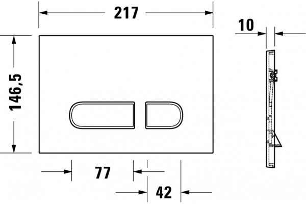 Кнопка смыва Duravit DuraSystem WD5001021000 глянцевый хром механическая,  в современном стиле