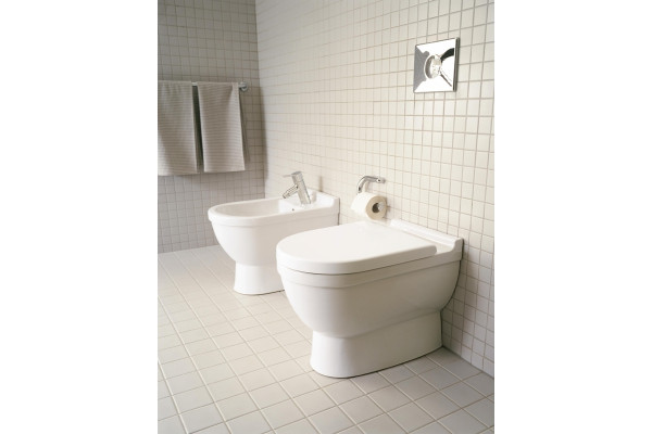 Унитаз приставной Duravit Starck 3  белый, овальный, антивсплеск, 37x56 см