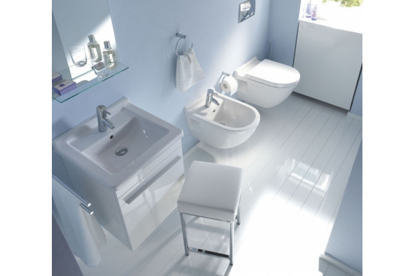 Унитаз подвесной Duravit Starck 3  белый, овальный, антивсплеск, 36.5x54 см