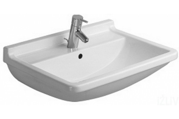 Раковина подвесная Duravit Starck 3 55 см цвет белый, прямоугольная