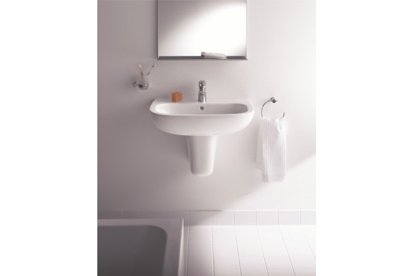 Раковина подвесная Duravit D-Code 60 см цвет белый, полукруглая, с переливом