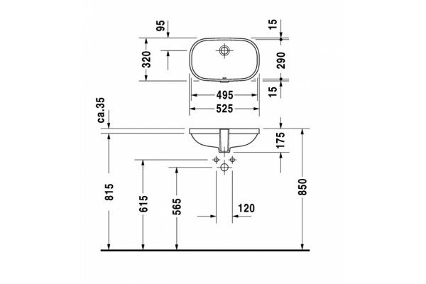 Раковина встраиваемая Duravit D-code 49х29 цвет белый, овальная