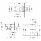 Унитаз наполный ME by Starck Duravit белый, овальный, антивсплеск, 36x65 см