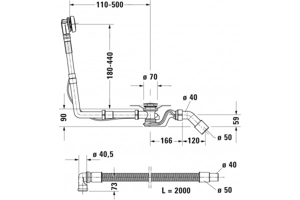Слив-перелив Duravit Universal 792208