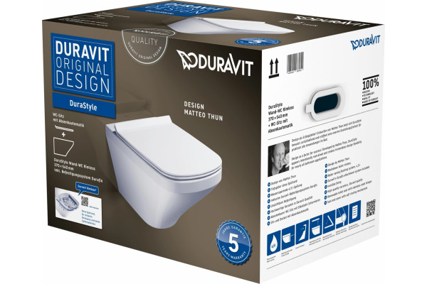 Унитаз подвесной Duravit DuraStyle 45510900A1 белый, прямоугольный, 37x54 см