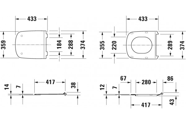 Унитаз подвесной Duravit DuraStyle 45510900A1 белый, прямоугольный, 37x54 см