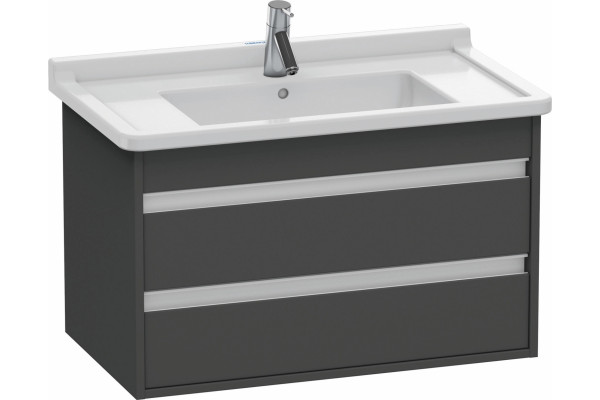 Тумба с раковиной Duravit Ketho 80 графит матовый, подвесная, с ящиками