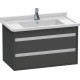 Тумба с раковиной Duravit Ketho 80 графит матовый, подвесная, с ящиками