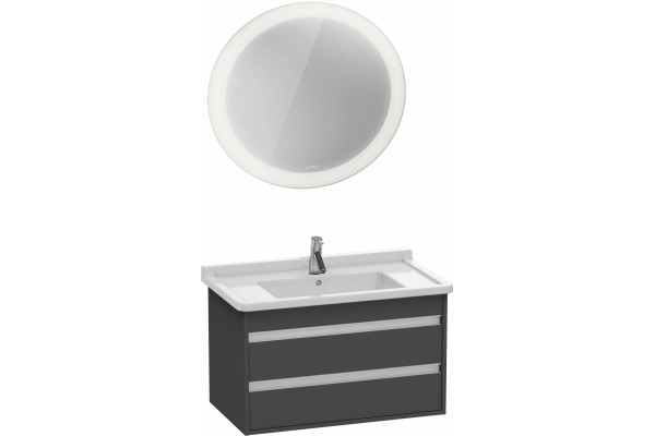Тумба с раковиной Duravit Ketho 80 графит матовый, подвесная, с ящиками
