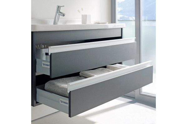 Тумба с раковиной Duravit Ketho 80 графит матовый, подвесная, с ящиками