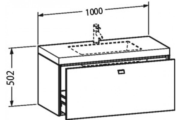 Тумба с раковиной Duravit Brioso 100 каштан темный, подвесная, с ящиками