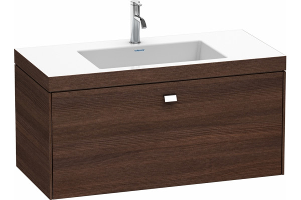 Тумба с раковиной Duravit Brioso 100 каштан темный, подвесная, с ящиками