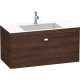 Тумба с раковиной Duravit Brioso 100 каштан темный, подвесная, с ящиками