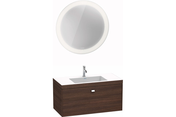 Тумба с раковиной Duravit Brioso 100 каштан темный, подвесная, с ящиками