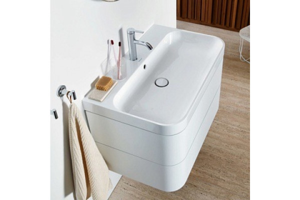 Тумба с раковиной Duravit Happy D.2 Plus 100 белая, подвесная, с ящиками
