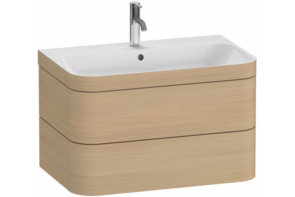 Тумба с раковиной Duravit Happy D.2 Plus 80 средиземноморский дуб, подвесная, с ящиками