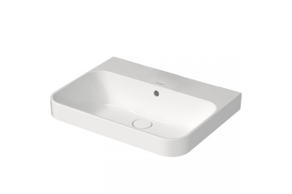 DURAVIT HAPPY D.2 PLUS Раковина 600х460 мм. без отверстий для смесителя с переливом с креплением выпуск с керамическим клапаном цвет белый 2360600060
