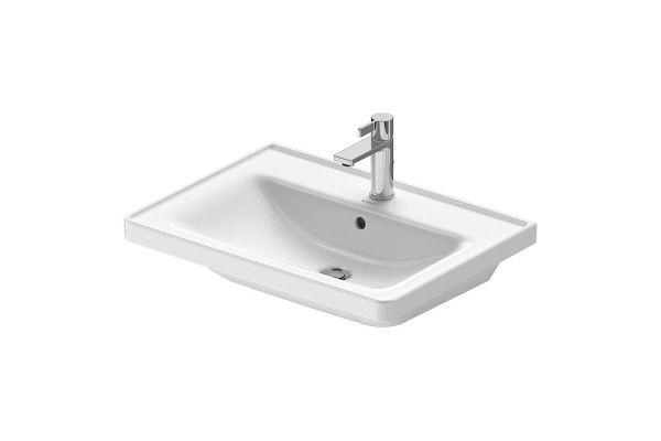 Duravit D-Neo Раковина накладная 650х480  мм с переливом с 1 отв. под смеситель  с WonderGliss цвет: белый 23676500001