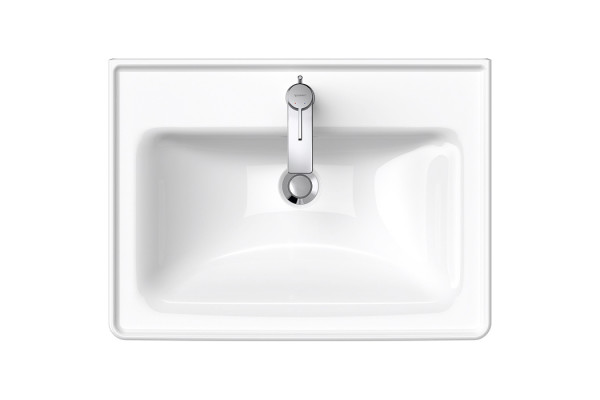 Duravit D-Neo Раковина накладная 650х480  мм с переливом с 1 отв. под смеситель  с WonderGliss цвет: белый 23676500001
