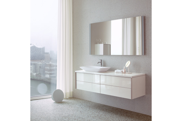 Duravit Viu Раковина накладная 600х415х100мм без перелива без отв с креплением выпуск с керамической крышкой  с покрытием WG цвет: белый 23586000001