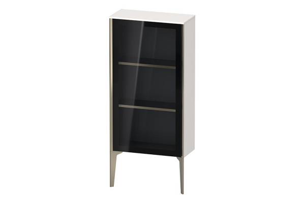 Duravit XViu Шкаф подвесной 890x500x240мм со стеклянной дверью 2 стеклянные полки (петли справа) цвет: белый глянцевый/champagne matt XV1361RB122