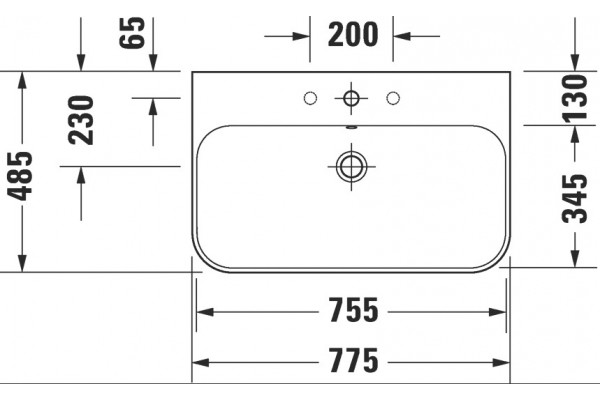 Тумба с раковиной Duravit Happy D.2 Plus 80 белая, подвесная, с ящиками