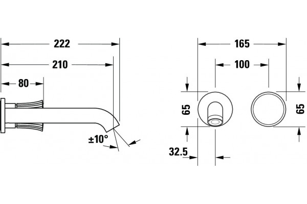 Смеситель Duravit White Tulip WT1070004010 для раковины, внешняя часть, однорычажный, хром