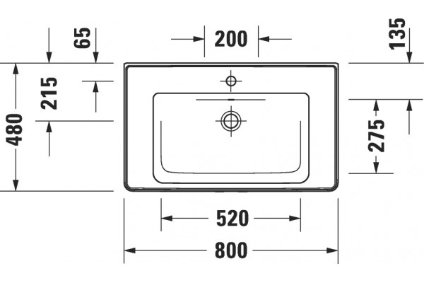 Раковина Duravit D-Neo 2367800000 прямоугольная, цвет белый