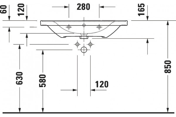 Раковина Duravit D-Neo 2367800000 прямоугольная, цвет белый