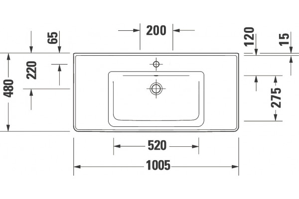 Раковина Duravit D-Neo 2367100000 прямоугольная, цвет белый