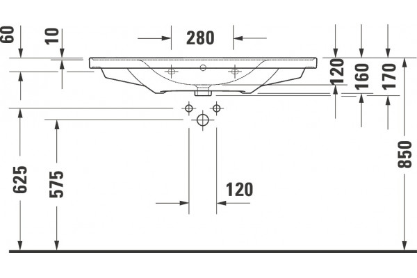 Раковина Duravit D-Neo 2367100000 прямоугольная, цвет белый