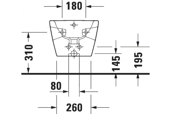 Биде подвесное Duravit D-Neo 2295150000 цвет белый, овальное, 37x54 см