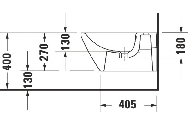 Биде подвесное Duravit D-Neo 2295150000 цвет белый, овальное, 37x54 см