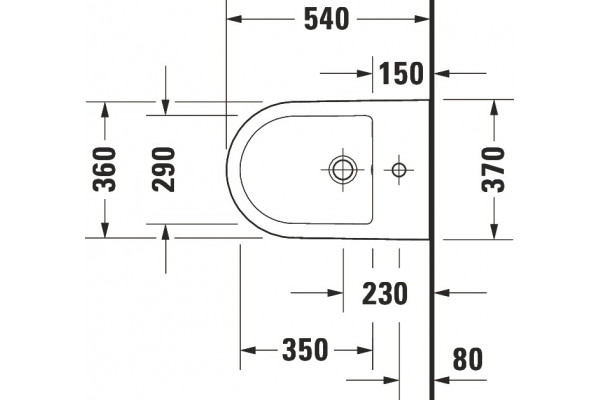 Биде подвесное Duravit D-Neo 2294150000 цвет белый, овальное, 36x27 см
