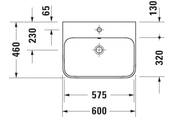 Раковина Duravit Happy D.2 Plus 2360600000 60 см прямоугольная, цвет белый