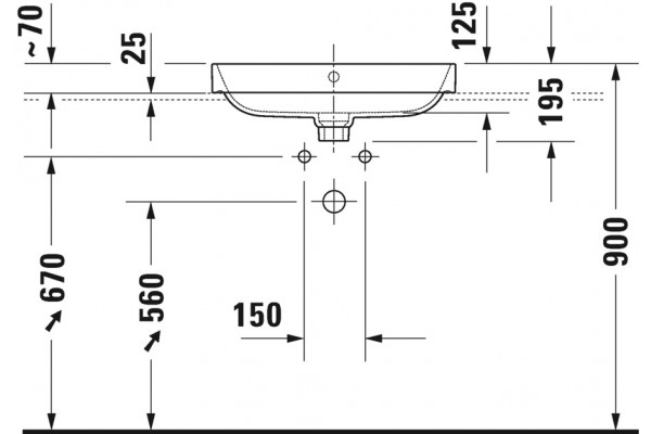 Раковина Duravit Happy D.2 Plus 2360600000 60 см прямоугольная, цвет белый