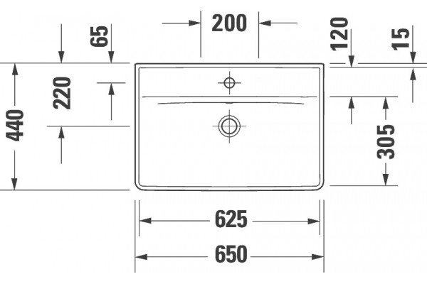 Раковина Duravit D-Neo 2366650000 прямоугольная, цвет белый