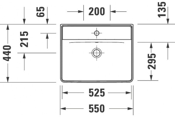 Раковина Duravit D-Neo 2366550000 прямоугольная, цвет белый