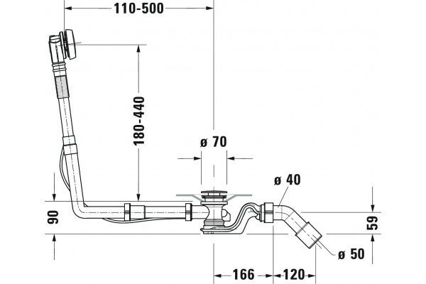 Слив-перелив Duravit Universal 792206