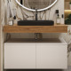 Мебель для ванной с раковиной Duravit Happy D.2 Plus 60: столешница 100, дуб французский, без отверстий + 2 тумбы 50, подвесная, матовая
